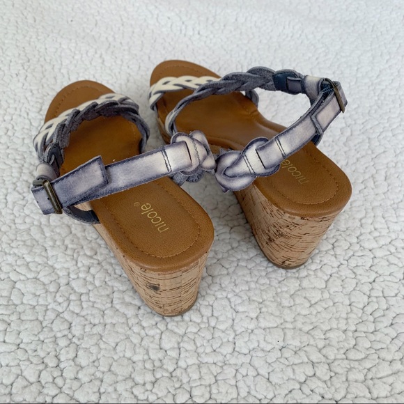 Women’s Nicole Dryden Gray Wedge Sandals 9 - Picture 3 of 5